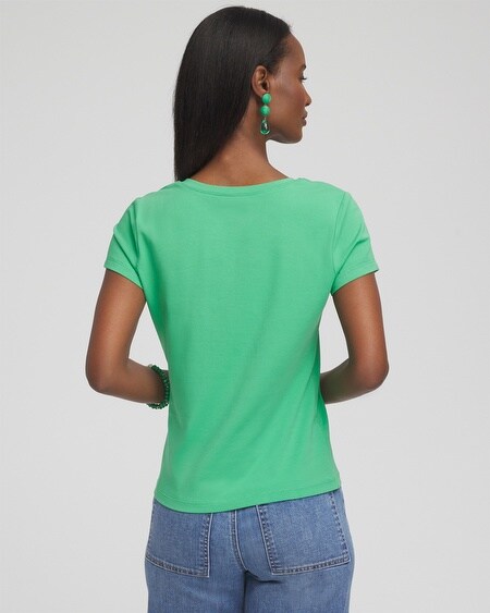 Shop Chico's V-neck Perfect Tee In Watermelon Punch Size 8/10 |