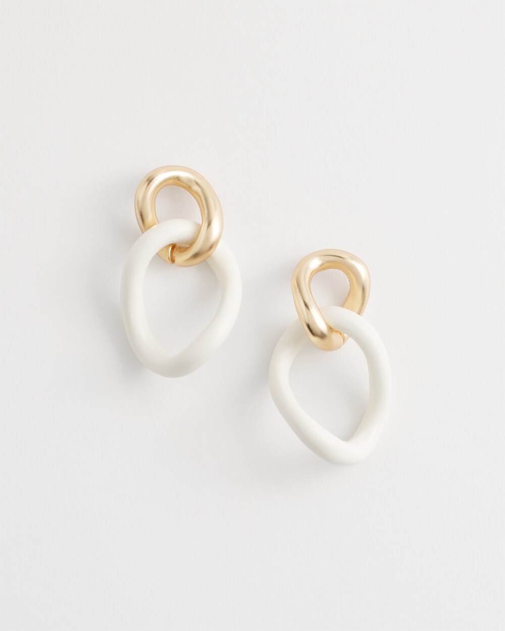No Droop&#8482; White Links Earrings