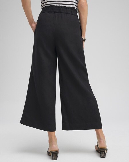 Shop Chico's Linen Culotte Pants In Black Size 20/22 |