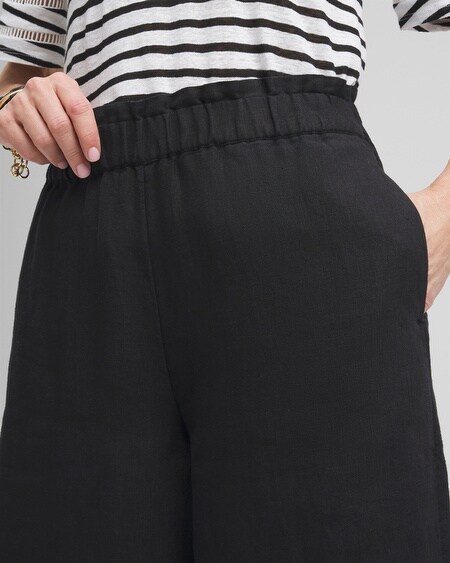 Shop Chico's Linen Culotte Pants In Black Size 20/22 |
