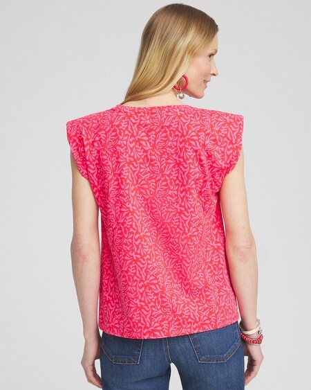 Shop Chico's Island Tuck Sleeve Tee In Watermelon Punch Size Xl |