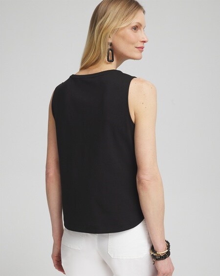 Shop Chico's Grommet Neck Detail Tank Top In White Size 8/10 |