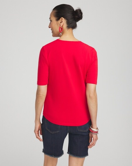 Shop Chico's Embellished Flag Tee In Madeira Red Size 8/10 |
