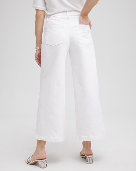Shop Chico's High Rise Wide Leg Cropped Jeans In White Size 0/2 |