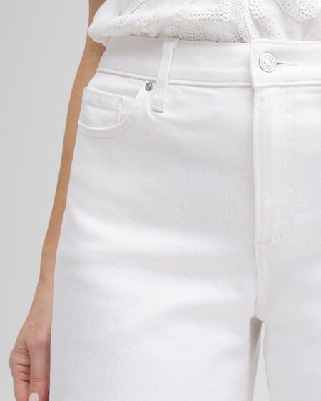 Shop Chico's High Rise Wide Leg Cropped Jeans In White Size 10 |
