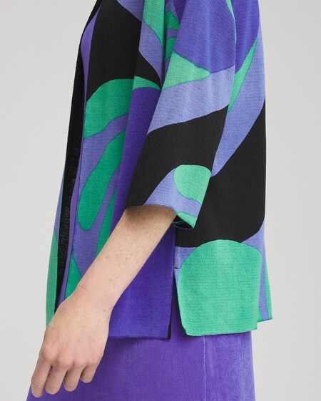 Shop Chico's Wrinkle-free Travelers Abstract Kimono Cardigan Sweater In Purple Nightshade Size Medium |  T