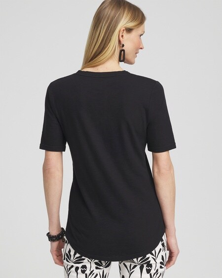 Shop Chico's Notch Neck Tee In Black Size 12/14 |