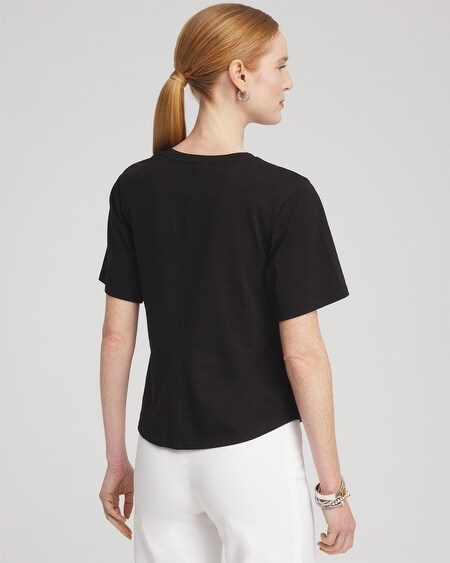 Shop Chico's Modern Fit & Flare Tee In Black Size 16/18 |