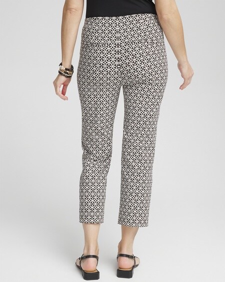 Shop Chico's Juliet Tile Print Straight Cropped Pants In Black Size 0/2 |