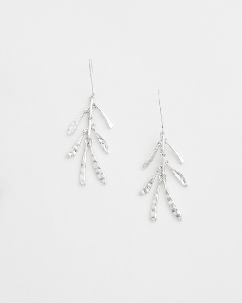 Silver Tone Leaf Earrings