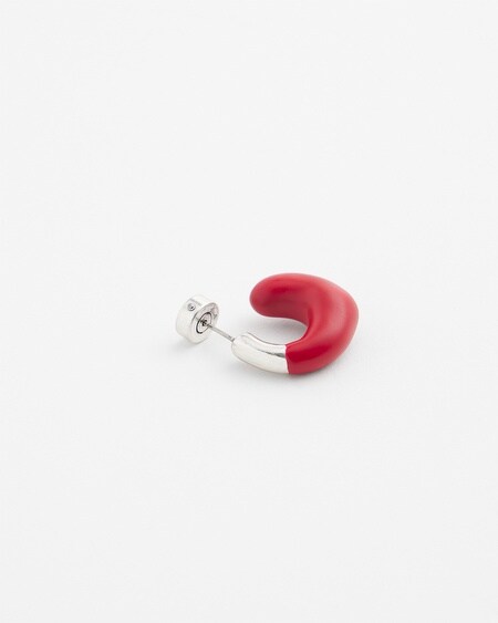 Shop Chico's No Droop Red Mini Hoop Earring |  In Madeira Red