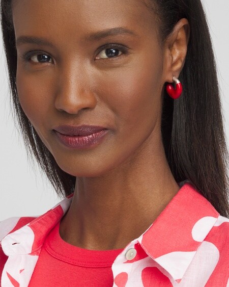 Shop Chico's No Droop Red Mini Hoop Earring |  In Madeira Red