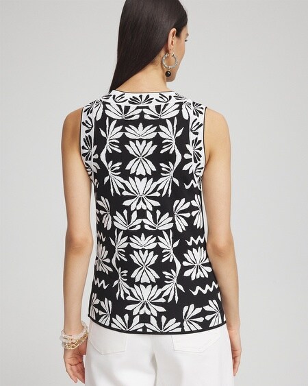 Shop Chico's Jacquard Sleeveless Pullover In Black Size 16/18 |