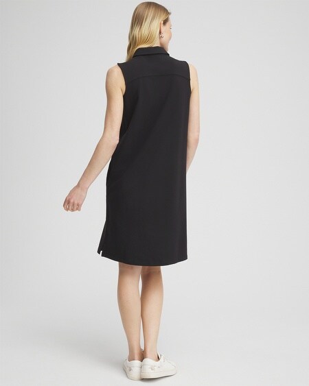 Shop Chico's Upf Sun Protection Sleeveless Polo Dress In Black Size 16/18 |  Zenergy Activewear