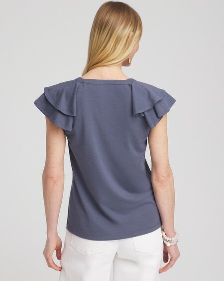 Shop Chico's Layered Cap Sleeve Tee In Soft Slate Size 12/14 |
