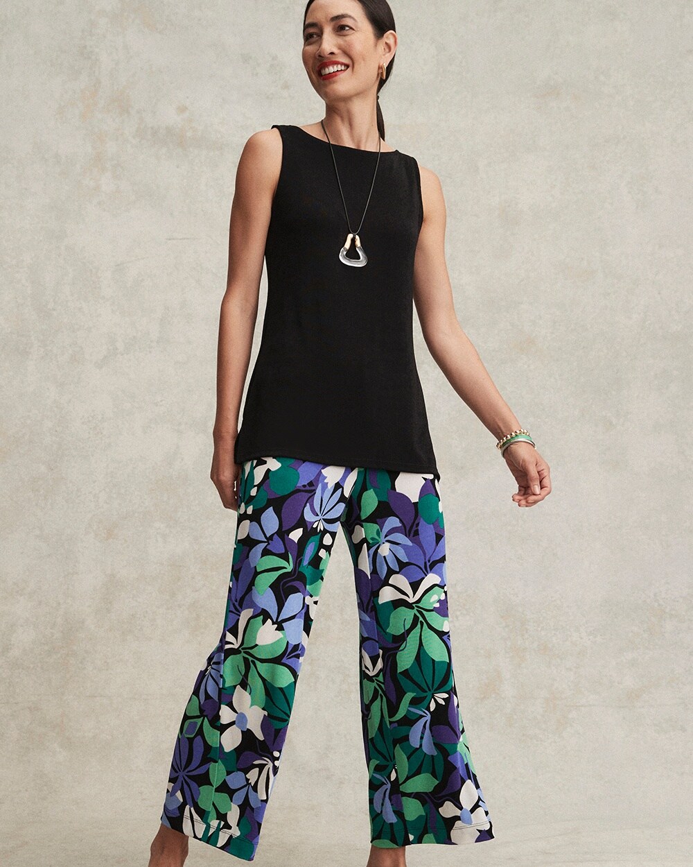 Travelers&#8482; Floral Cropped Pants
