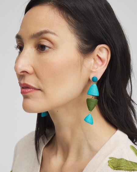Shop Chico's No Droop Abstract Fish Drop Earrings |  In Peacock Blue
