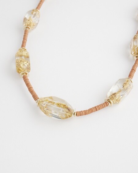 Shop Chico's Lucite Gold Foil Necklace |  In Brown