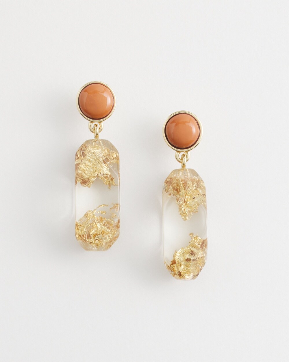 No Droop&#8482; Lucite Gold Foil Earrings
