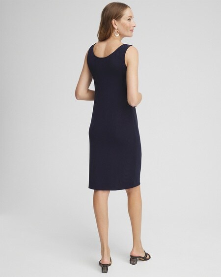 Shop Chico's Wrinkle-free Travelers Cowl Neck Dress In Navy Blue Size 12/14 |  Travel Clothing
