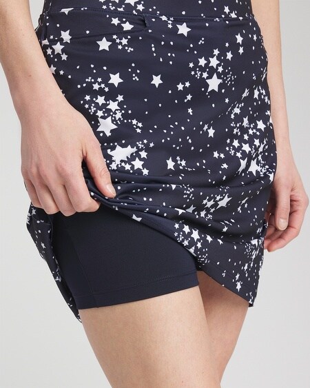 Shop Chico's Upf Sun Protection Knit Stars Skort In Navy Blue Size 8/10 |  Zenergy Activewear
