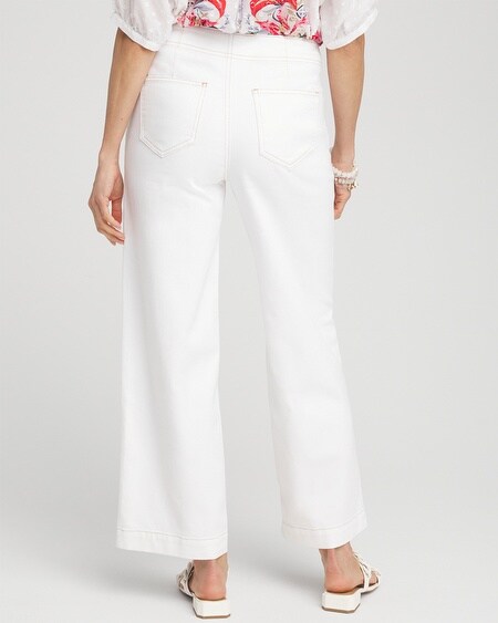 Shop Chico's No Stain Pull-on Wide Leg Cropped Pants In White Size 16p/18p |