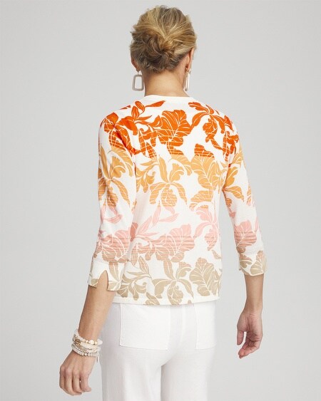Shop Chico's Summer Romance Ombre Orchid Short Cardigan Sweater In Valencia Orange Size 4/6 |  In Blood Orange