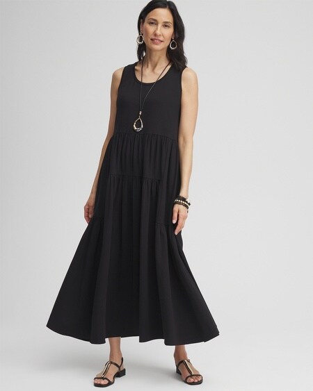 Shop Chico's Knit Multi Tier Tank Dress In Black Size 0/2 |