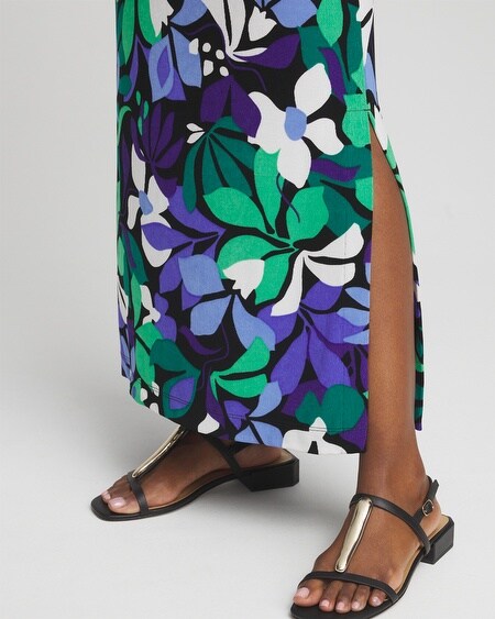 Shop Chico's Wrinkle-free Travelers Floral Maxi Skirt In Purple Nightshade Size 0/2 |  Travel Clothing