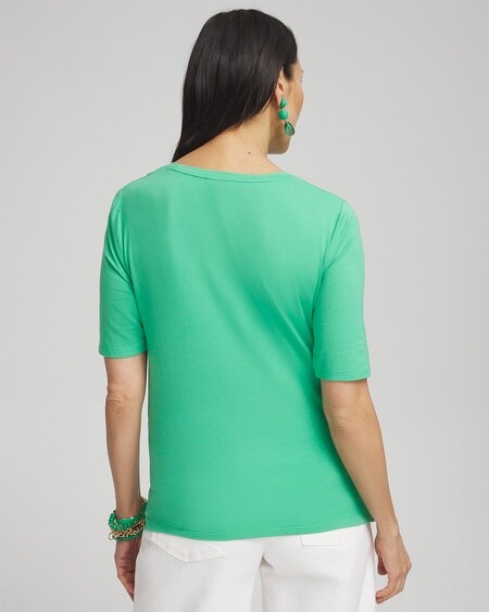Shop Chico's Draped Front Tee In Grassy Green Size 20/22 |