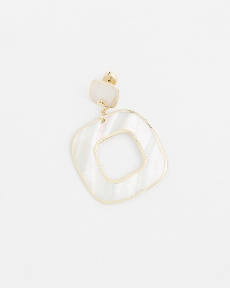 Shop Chico's Mother Of Pearl Square Earrings |  In Gold