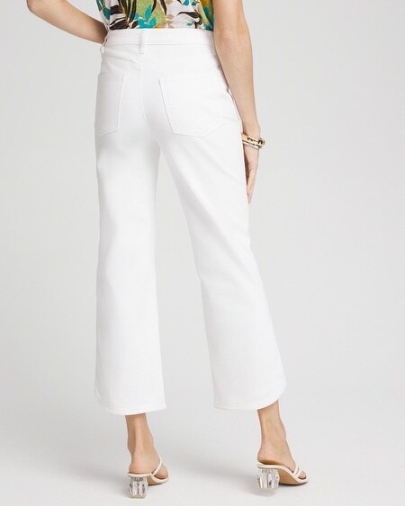 Shop Chico's High Rise Dolphin Hem Cropped Jeans In White Size 20/22 |