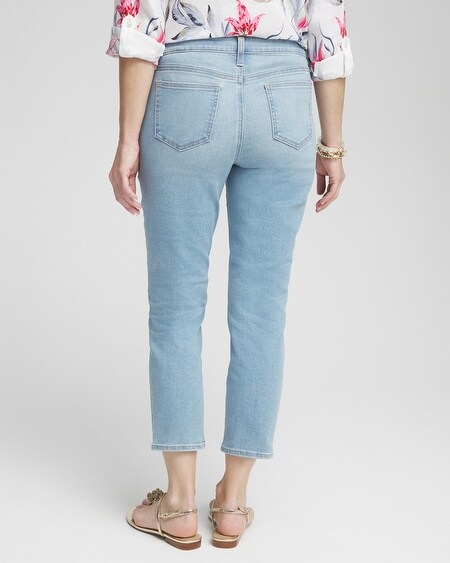 Shop Chico's Girlfriend Cropped Jeans In Light Wash Denim Size 6 |
