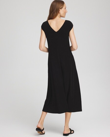 Shop Chico's Wrinkle-free Travelers V-back Maxi Dress In Black Size 0/2 |  Travel Clothing
