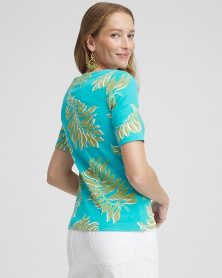 Shop Chico's Palms Bateau Neck Tee In Oceano Size 4/6 |