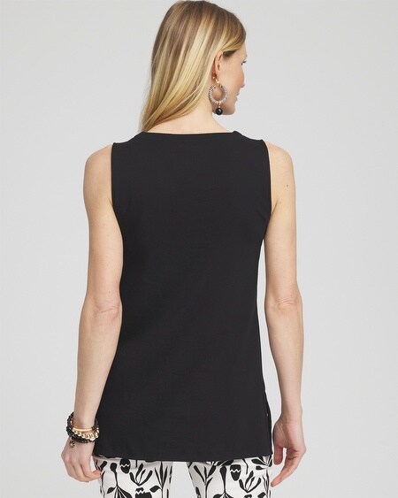 Shop Chico's Notch Neck Tank Top In Black Size 0/2 |