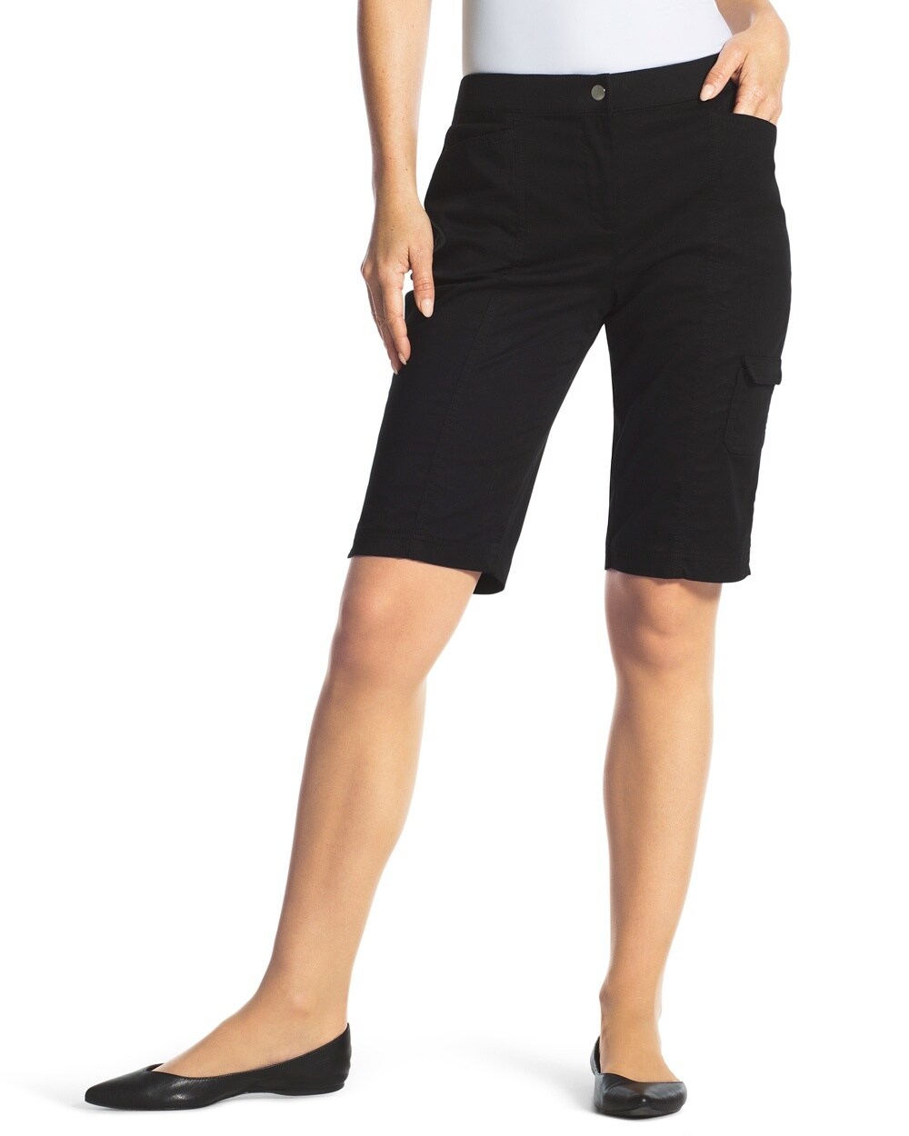 Zenergy Gianna Side-Pocket Shorts in Black