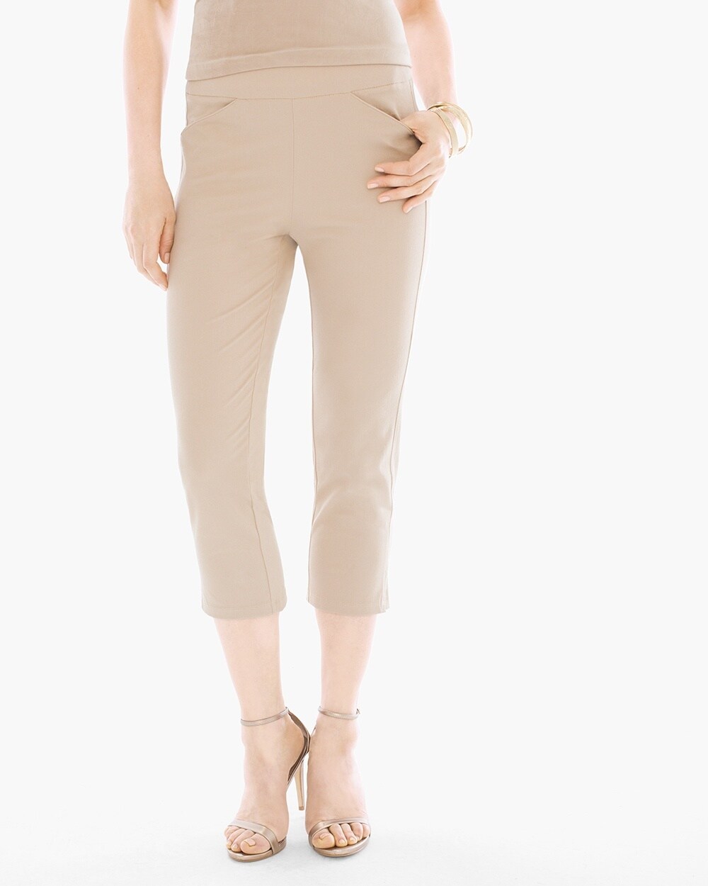 Travelers Collection Crepe Crop Pants in Sonora Sand