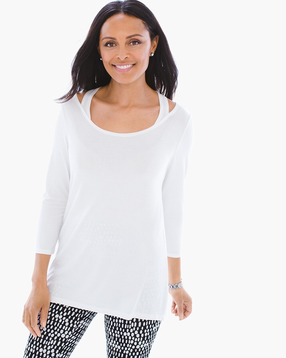 Zenergy Cold-Shoulder Tunic in Optic White