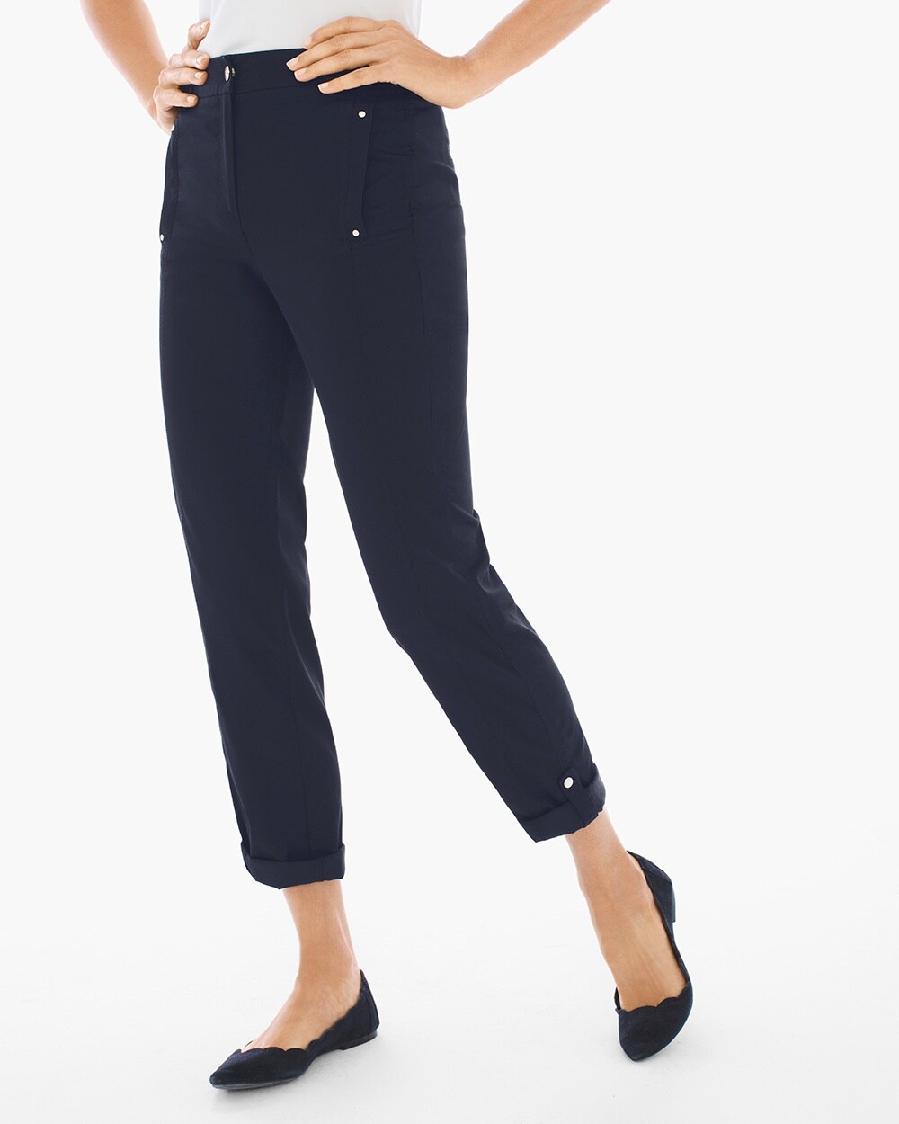 Luxe Utility Convertible Ankle Pants in Deep Navy- NLA