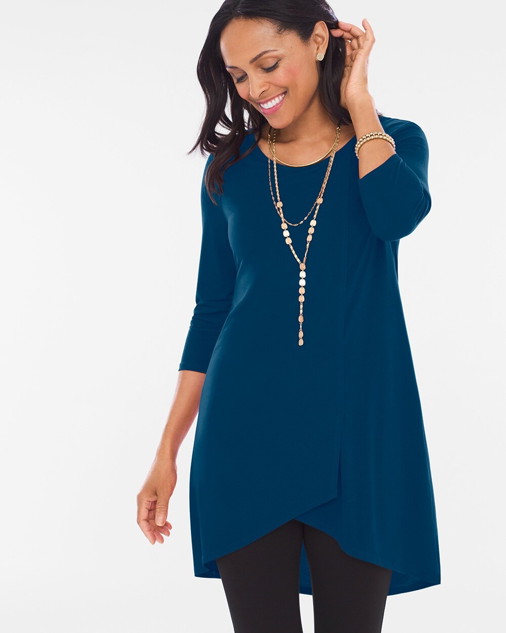 High-Low Tunic in Baroque Blue