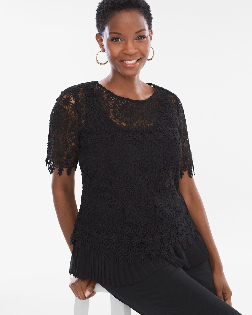 Pleated Lace Top