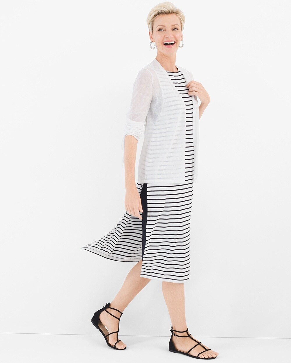 Striped Double-Layer Dress