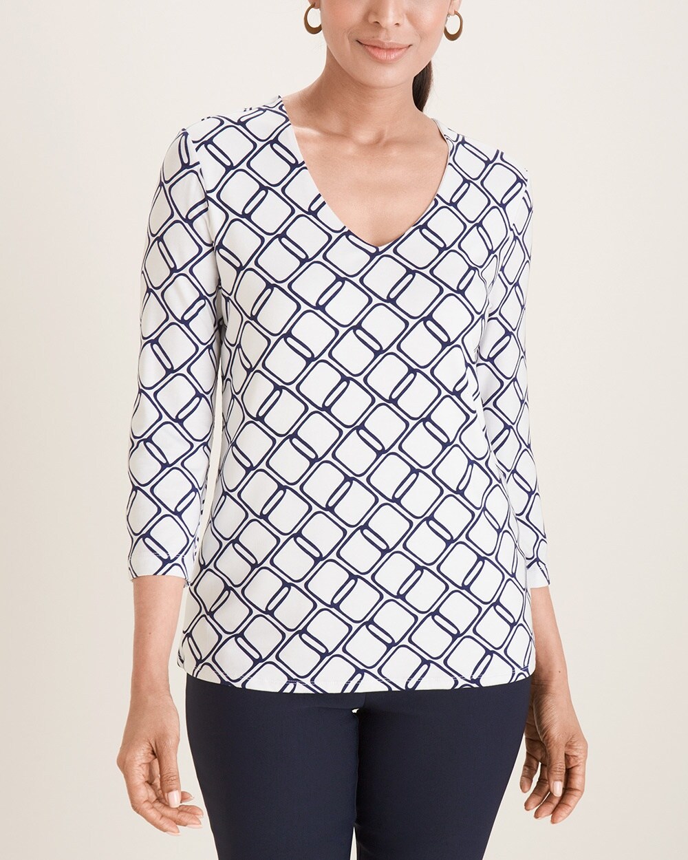 Touch of Cool Encircled Squares Layering Tee