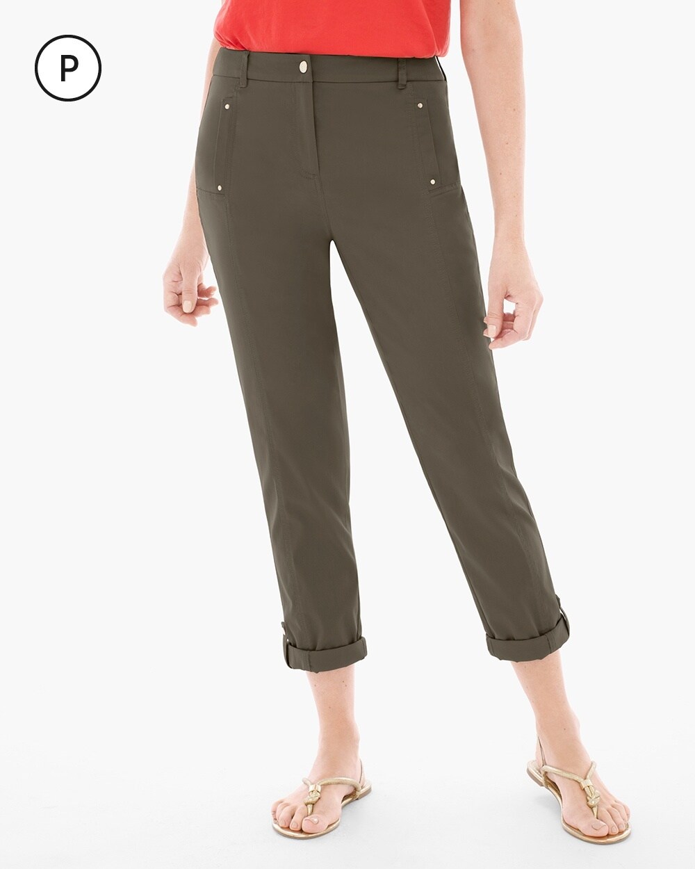 Petite Luxe Utility Convertible Ankle Pants- NLA