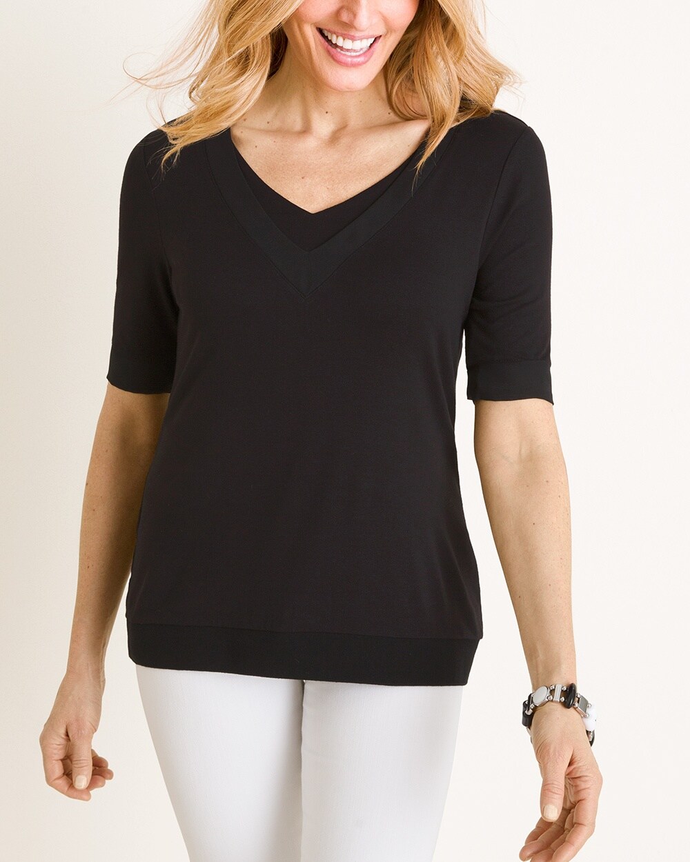 Double V-Neck Top