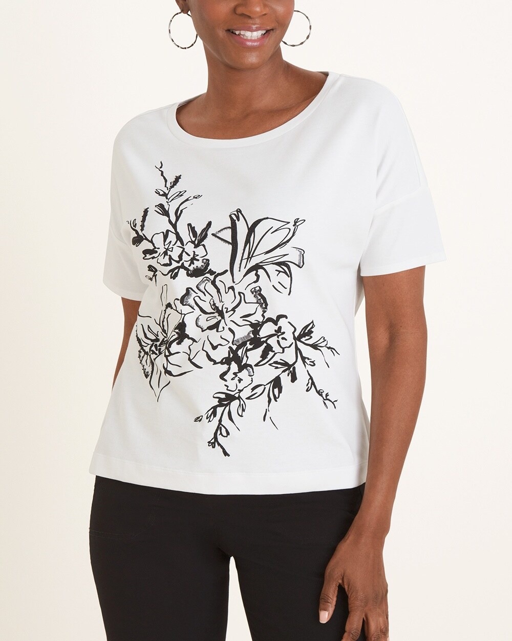 Black and White Floral Tee