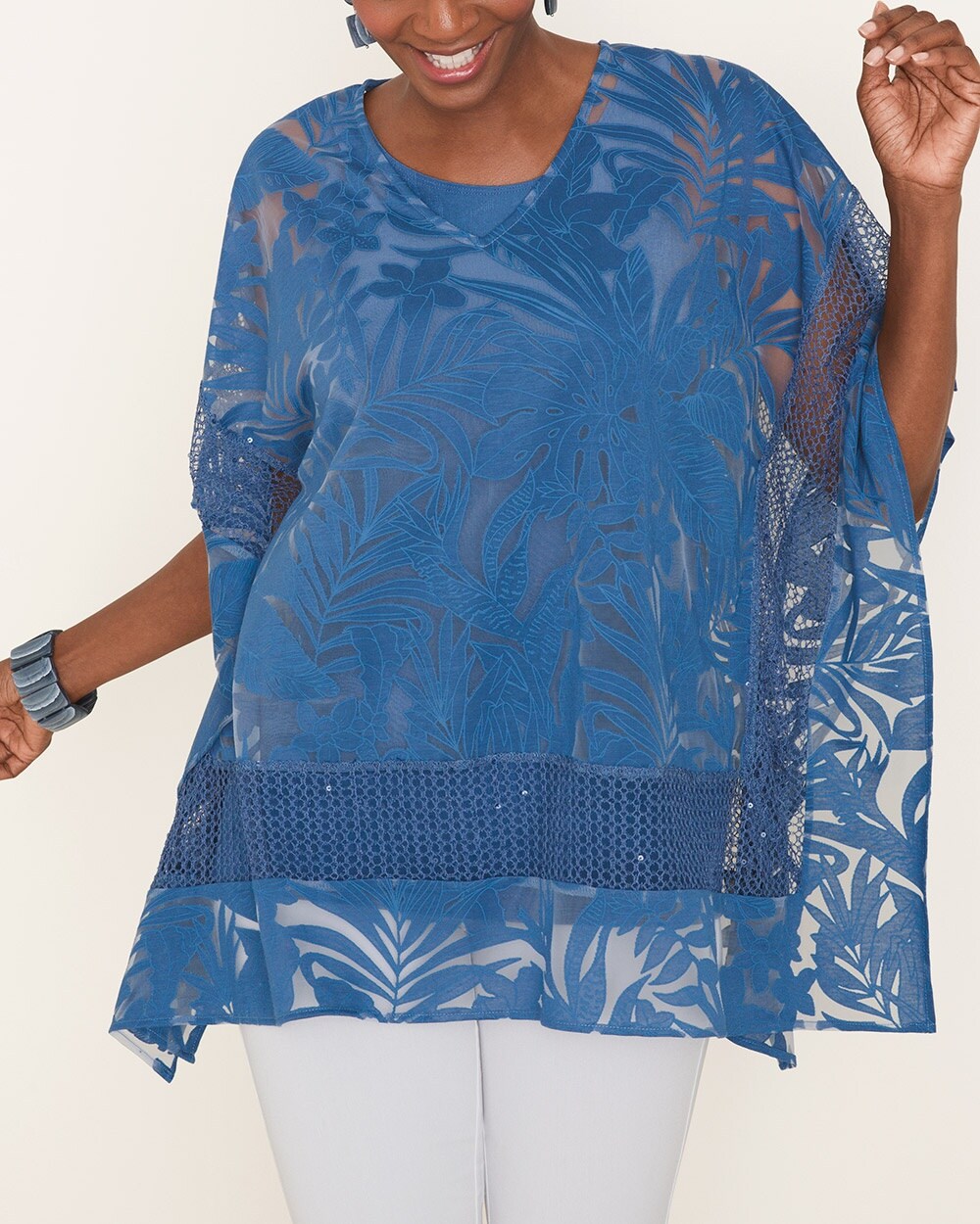 Travelers Collection Burnout Poncho