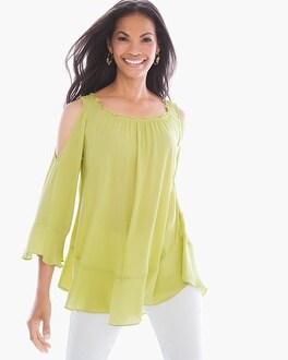 Cold-Shoulder Bell-Sleeve Top in Grassland - Chico's