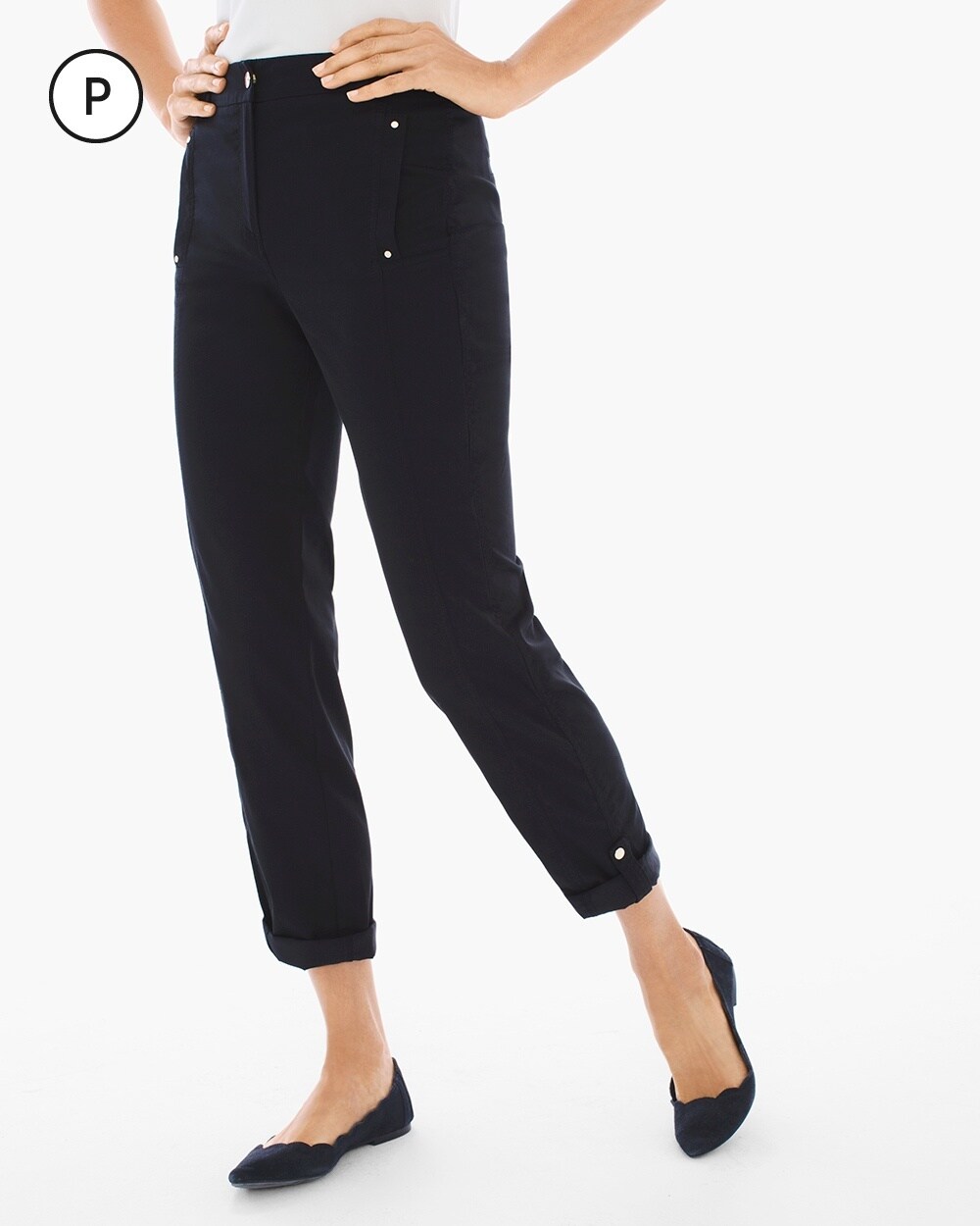 Petite Luxe Utility Convertible Ankle Pants- NLA